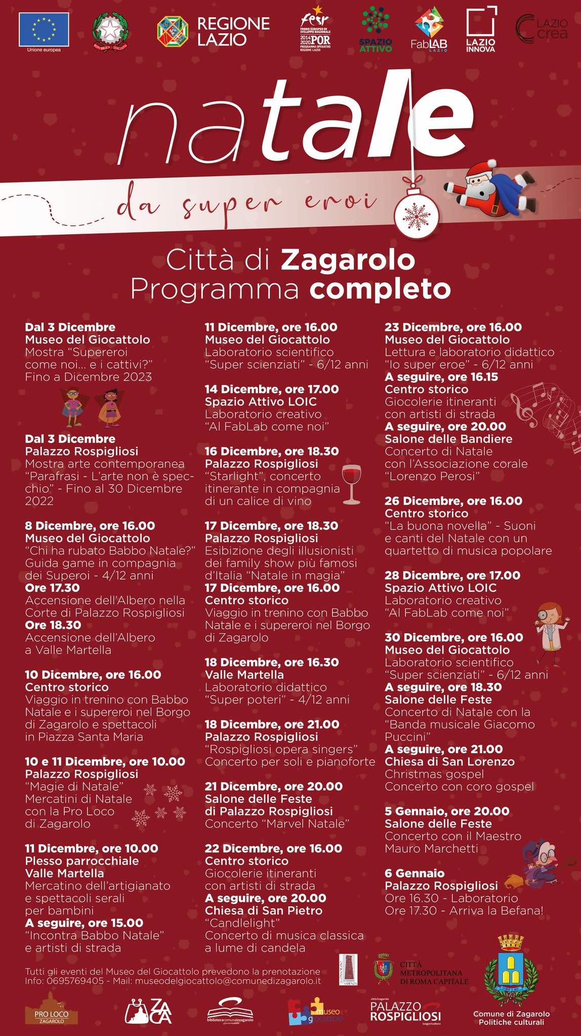 "Un Natale da supereroi". Il programma completo degli eventi per le festività natalizie di Zagarolo.