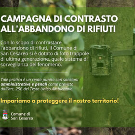 San Cesareo, campagna di contrasto all'abbandono di rifiuti