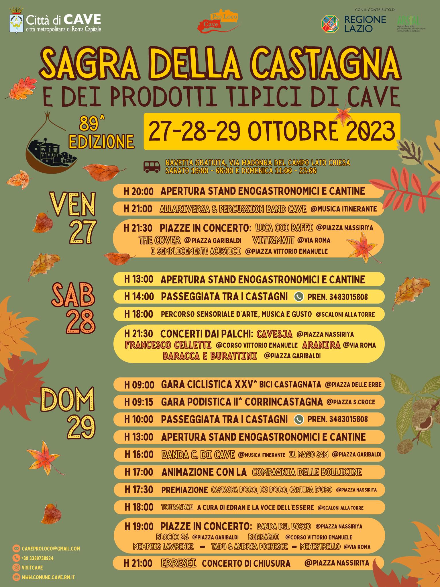 Sagra della castagna. Il programma.